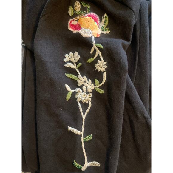 Twisted Heart Y2K Two Piece Zip Front Tracksuit Embroidered Beaded Black Small - Picture 10 of 12